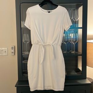 Express Front-Tie White Dress